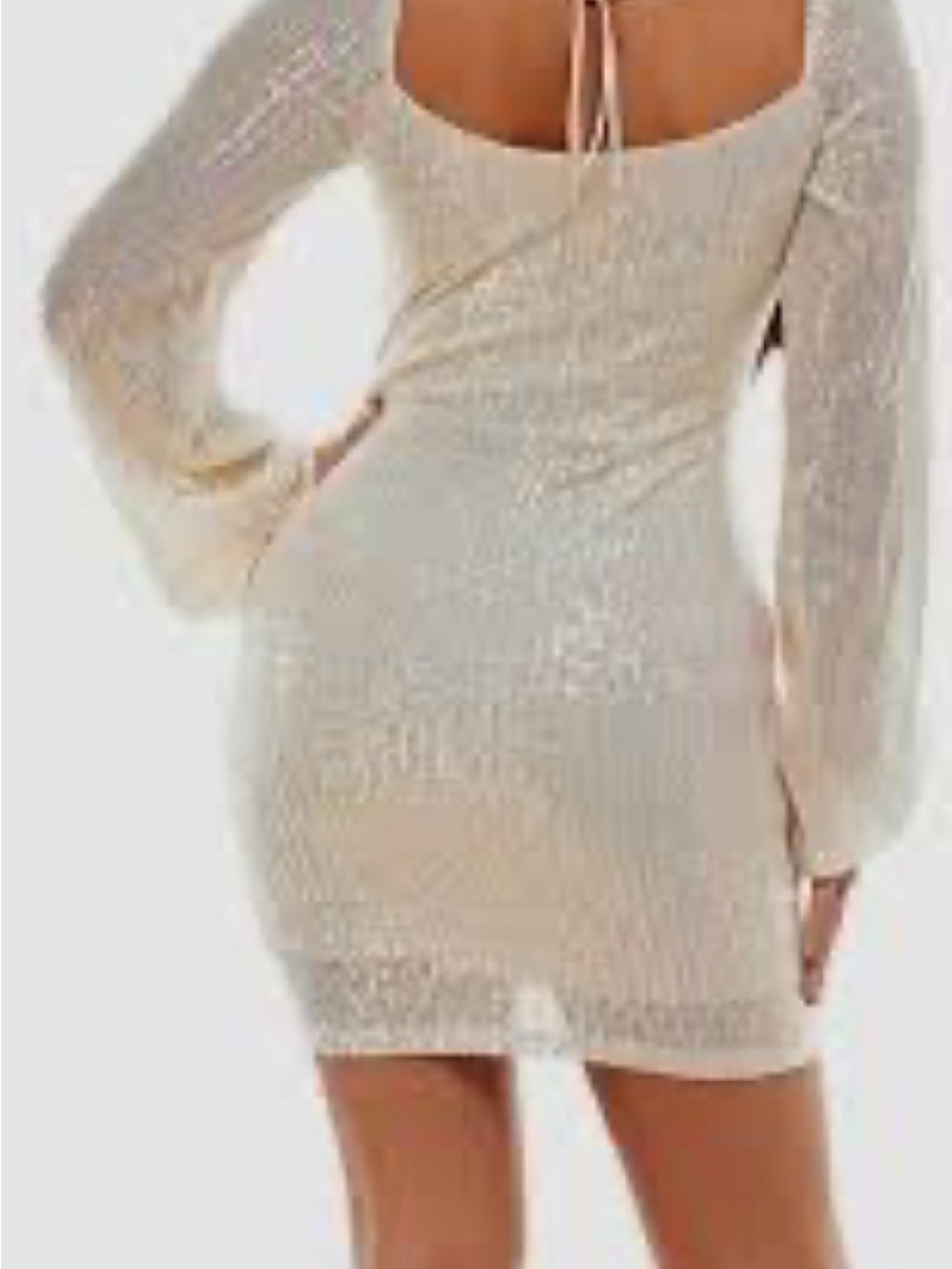 Speechless champagne Sparkle Long-Sleeve Mini dress